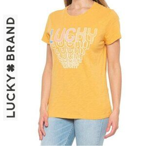 NWT Lucky Brand Cascading Graphic Lucky Print Cotton T-Shirt